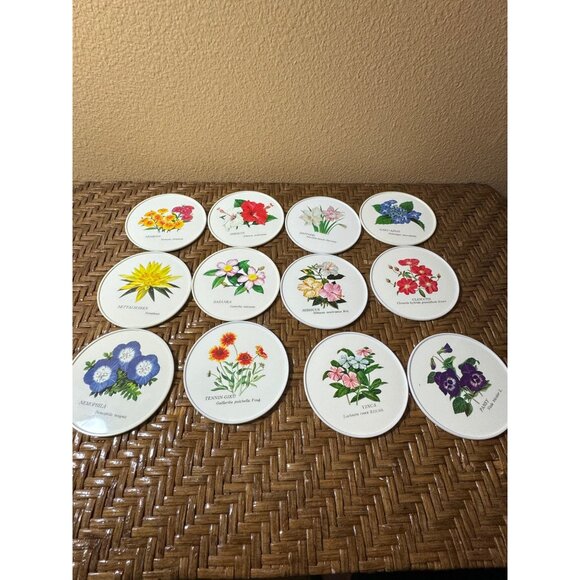 Portmeirion Botanic Garden Coaster Set Hard Plastic Set Of 12 - Picture 1 of 7